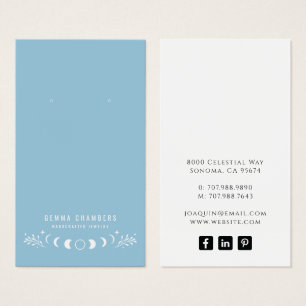 Moon Fases Azul Ourelha Cartões