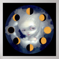 Moon Phases IMPRESSÃO gótica ART fada de pelúcia d