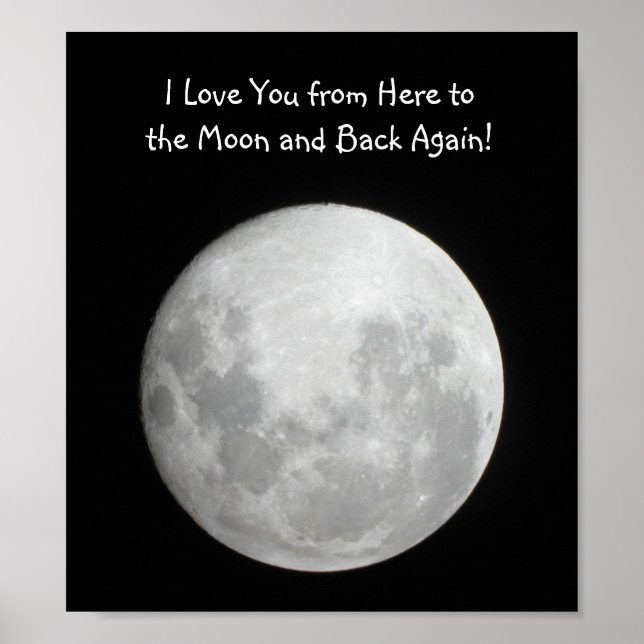 Moon Poster I Love You from here to the moon (Frente)