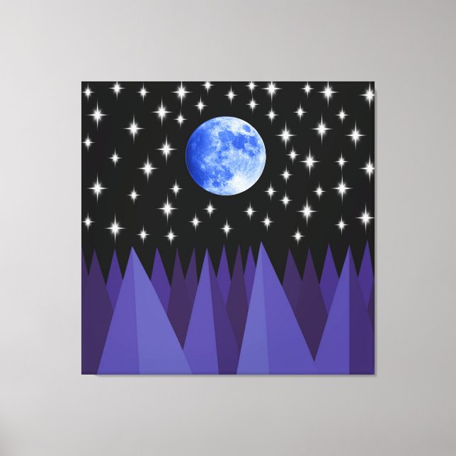 Moon Starlight Stretch Canvas Print (Frente)
