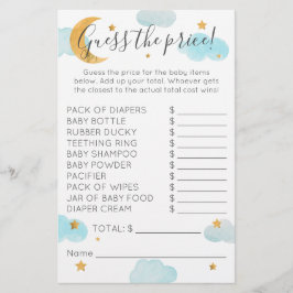 Moon & Stars Chá de fraldas Nuvens adivinham o pre