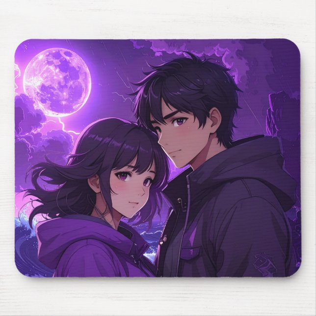 Moonlight Duo Anime Mousepad – Purple Night Editio (Frente)