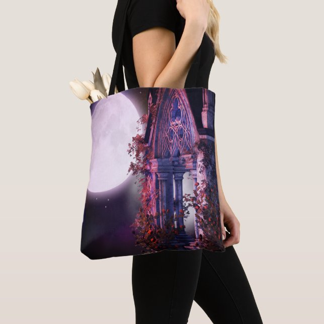 Moonlit Fantasy Garden Tote Bag (Close Up)