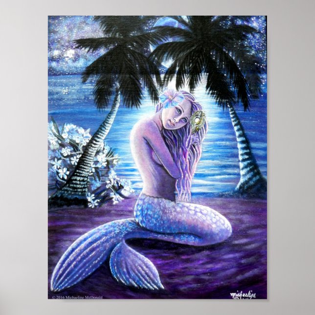 Moonlit Mermaid Art Impressão (Frente)