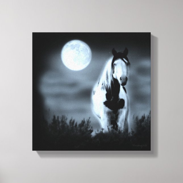 Moonlit Mystical Stallion Shaman Canvas (Frente)
