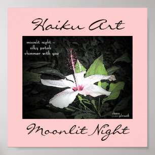 Moonlit Night Haiku Art Impressão