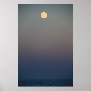 Moonrise no Oceano #4711 Poster
