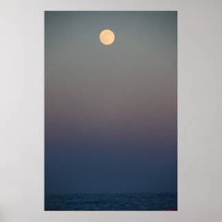 Moonrise no Oceano #4711 Poster