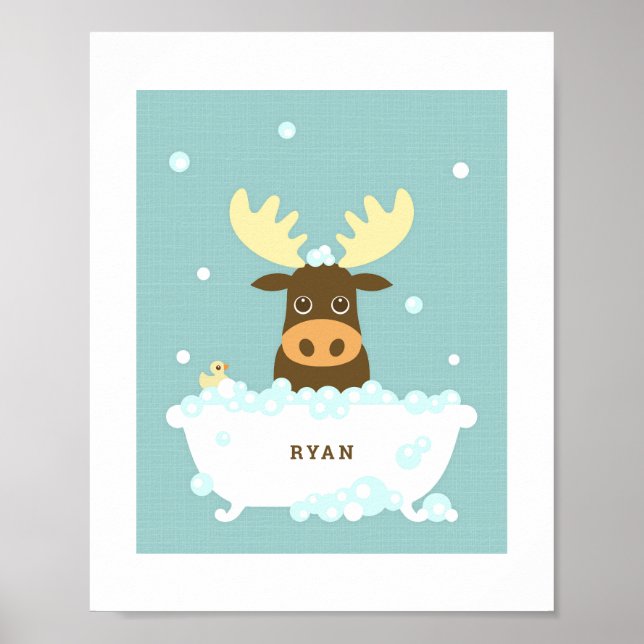 Moose Bubble Bath Poster Impressão (Frente)