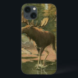 Moose Caminhando na Água<br><div class="desc">Você mora longe da natureza? Essa bela e,  no entanto,  clássica dá uma impressão de paz e as cores do alce que caminha na água são precisas,  o que torna essa imagem muito realista. Obtenha esta arte estilizada da natureza em seus produtos favoritos!</div>