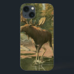 Moose Caminhando na Água<br><div class="desc">Você mora longe da natureza? Essa bela e,  no entanto,  clássica dá uma impressão de paz e as cores do alce que caminha na água são precisas,  o que torna essa imagem muito realista. Obtenha esta arte estilizada da natureza em seus produtos favoritos!</div>