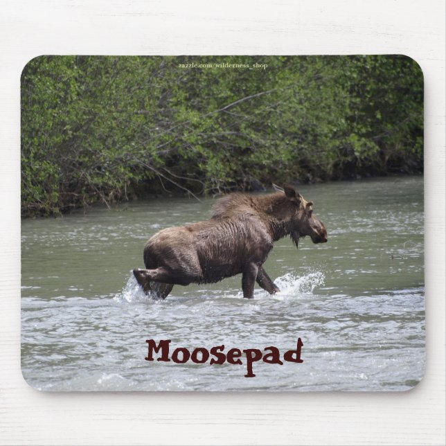 Moose Canadense Funny Wildlife Mousepad (Frente)