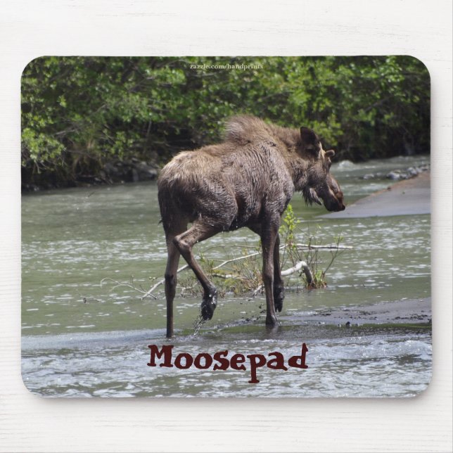 Moose Canadense Funny Wildlife Mousepad (Frente)