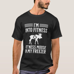 Moose Engraçada Caçadora Camisa de Leve Longa