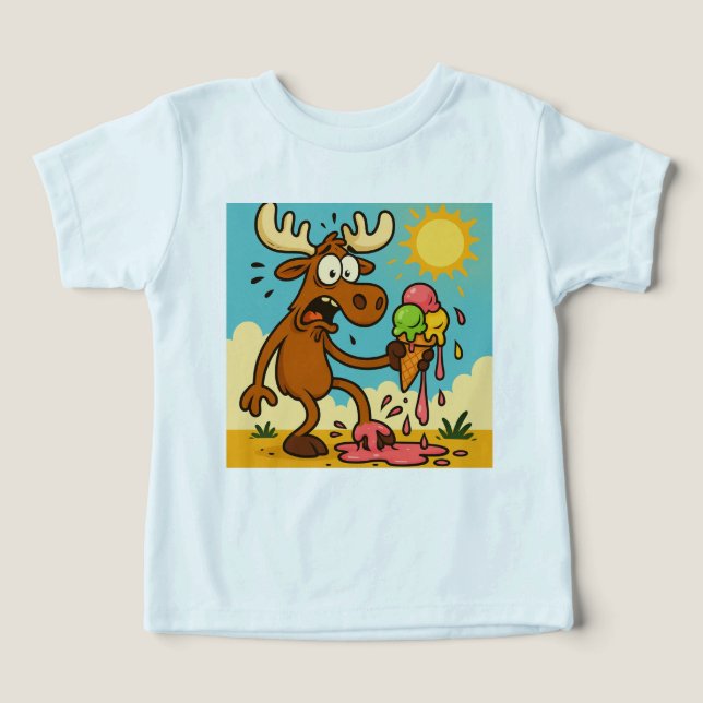 Moose’ Ice Cream Emergency – Meltdown Tee for Kids (Design frontal)