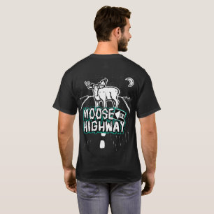 Moose masculina/unisex em camisa de autoestrada (p