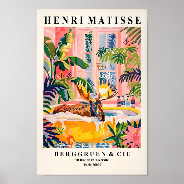 Moose Na Impressão De Arte De Banheira, Maximalism (Frente)