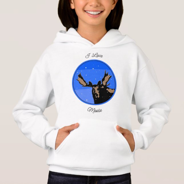 Moose no inverno - Arte original sobre a vida selv (Frente)