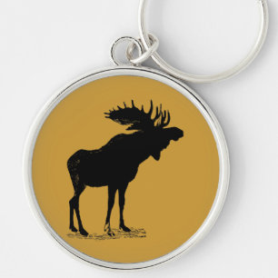 Moose Silhouette Chaveiro