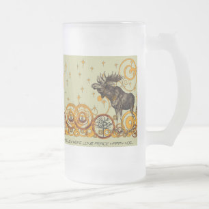 Moose Swirl Stars Moon Peace Joy Ho Ho Ho Caneca d