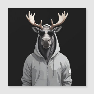Moose Vestindo Hoodie Funny Legal Caráter Animal