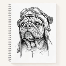 Mops / Pug Marble Statue Antique Style Notebook