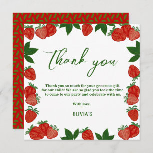 Morango Berry Fruta doce Cartões de agradecimentos