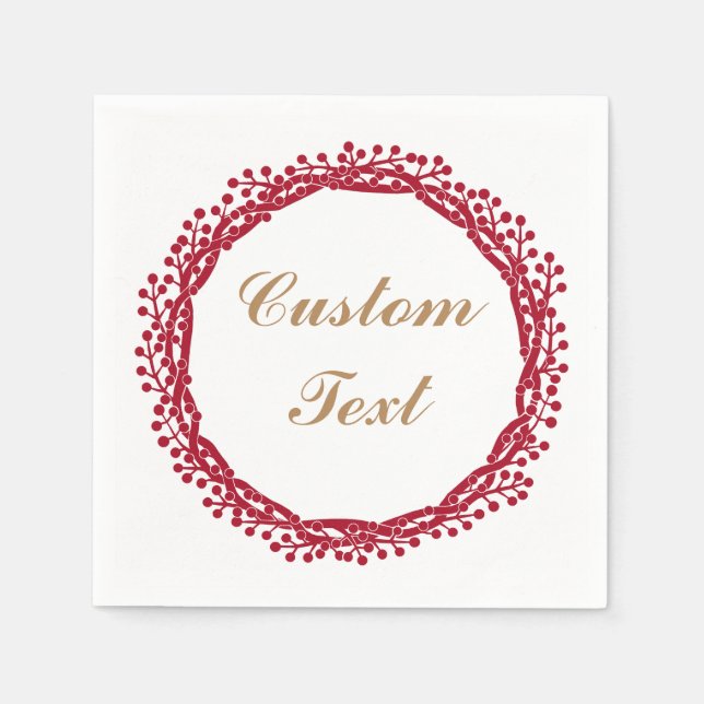 Morango de Natal guardanapos personalizados (Frente)