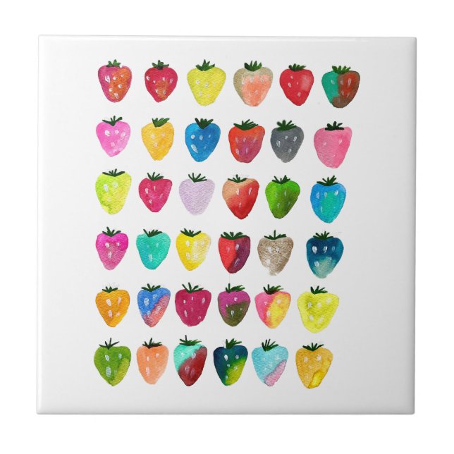 Morango doce doce fruta doce aquarela (Frente)