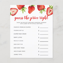 Morango O Jogo Do Chá de fraldas Do Preço Certo