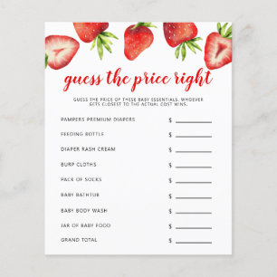 Morango O Jogo Do Chá de fraldas Do Preço Certo