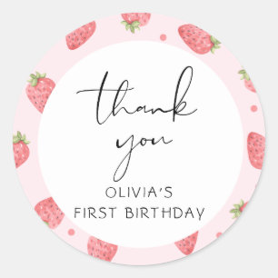 Morango Obrigado Berry Favor, Etiquetas De Present