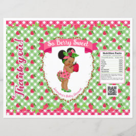 Morango Tema De Bebê Rosa Gingham Verde Chip Bag
