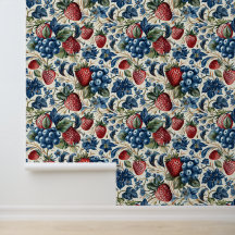 Morango Vermelho e Estilo de Fazenda Azul