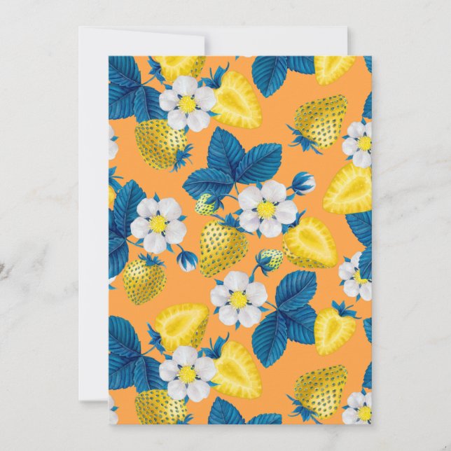 Morangos amarelos em laranja (Frente)