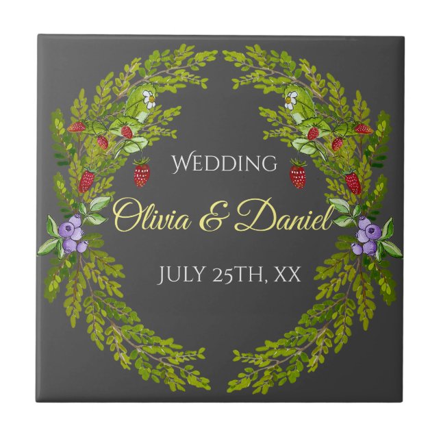 Morangos da floresta aquática, terra do casamento (Frente)