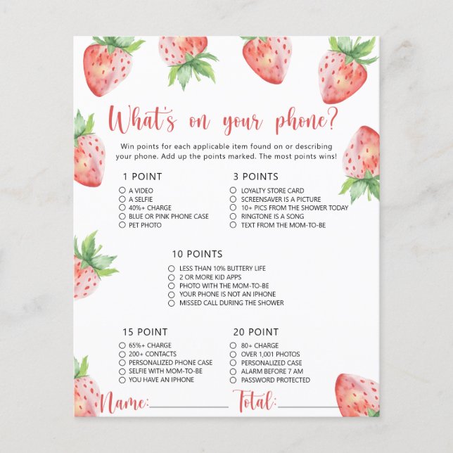 Morangos doces - Qual é o seu jogo de telefone (Frente)