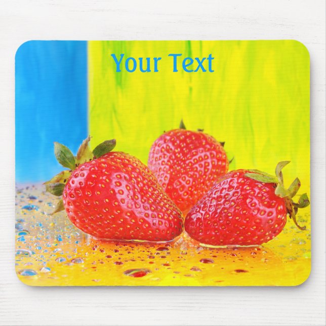 Morangos e Água Caem Mousepad (Frente)