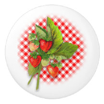 Morangos e Gingham Vermelho