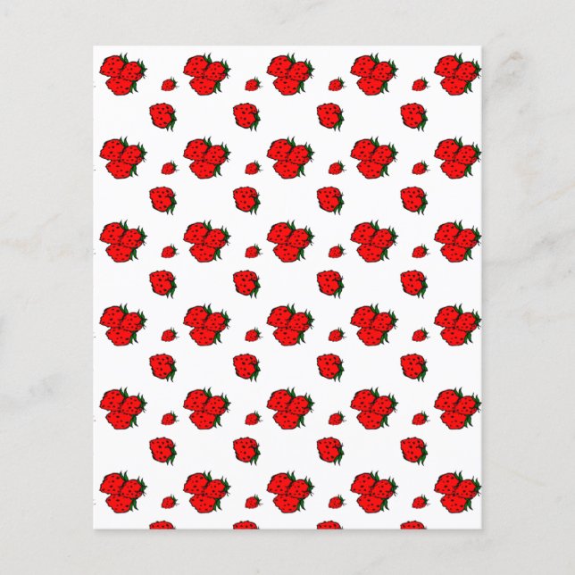 Morangos - Folheto de Papel-Padrão Modelo (Frente)