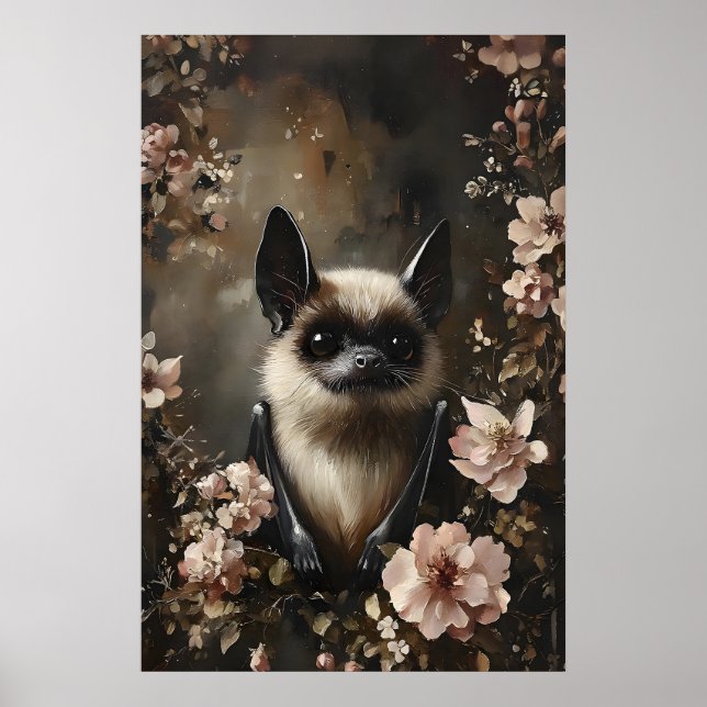 Morcego com Impressão de Flores, Impressão de Morc (Frente)