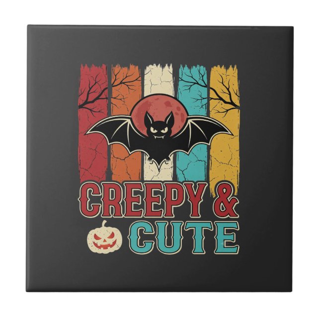 Morcego de Halloween Assustadoramente Fofo Gráfico (Frente)