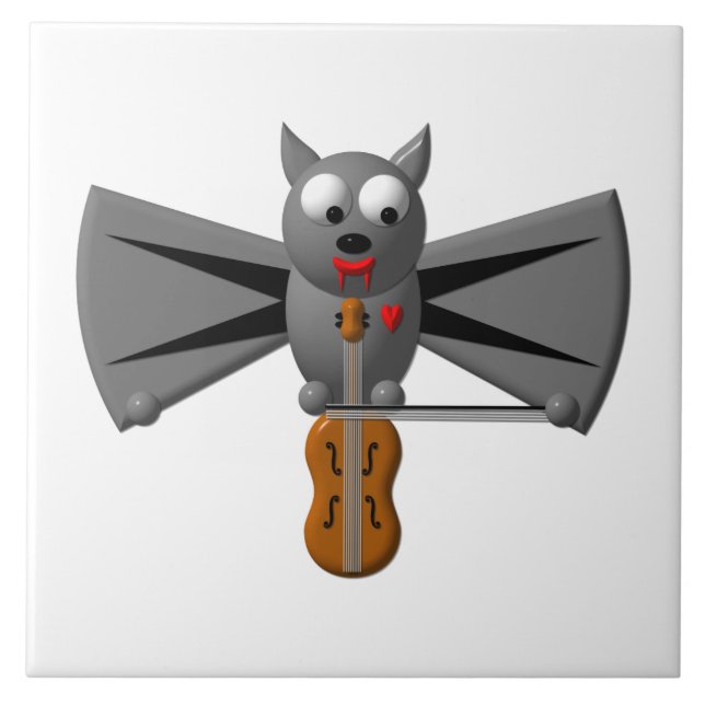 Morcego Vampiro Tocando Violino (Frente)