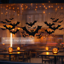 Morcegos Pretos Assustadores de Halloween 