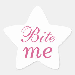 Morda-me etiqueta da estrela - rosa & branco
