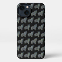 Morkie Dog Cute Silhouch Grid Black