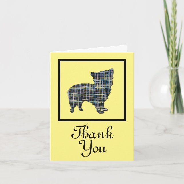 Morkie Silhouette Dog Obrigado Cartão de Saudação (Frente)