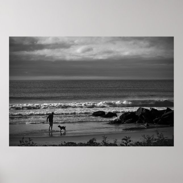 Morning Walk On Beach fine art impressão (Frente)