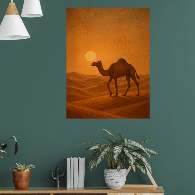 Moroccan Desert Camel Sunset Poster (Sala de Estar 1)