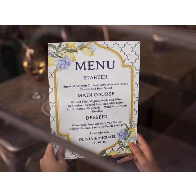 Moroccan Lemon Wedding Menu (Criador carregado)